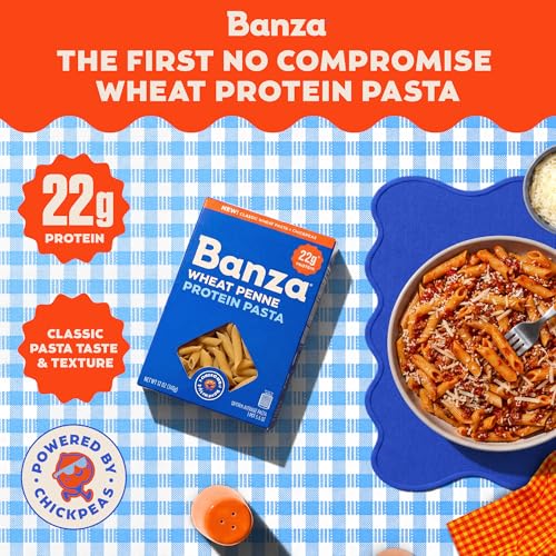 Banza Rotini Protein Pasta Made from Wheat + Chickpeas - 6-Pack, 12 oz Box - High Protein 22g, Classic Taste & Texture, Non-GMO, Kosher, Plant-Based