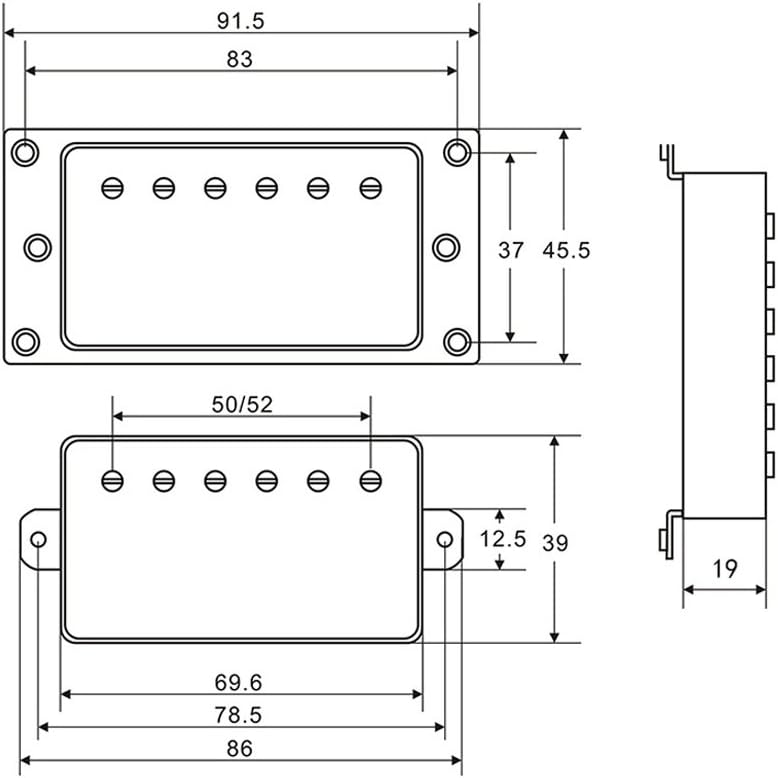 Bnineteenteam Double Coil Guitar Humbucker Pickup Set with Mounting Screws Compatible with Guitar Pickup