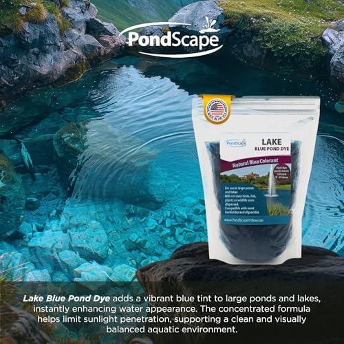 PONDSCAPE Lake Blue Pond Dye – Each Water Soluble Packets Treats 1/3 Acre, 3'-6' Deep - for Ponds