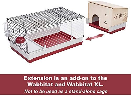 MidWest Homes for Pets 158 Wabbitat Deluxe Rabbit Home, Rabbit Cage, 39.5 L x 23.75 W x 19.75 H Inch, Maroon/White