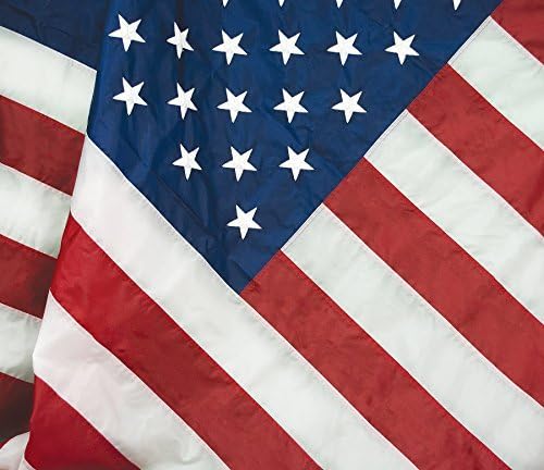 American Flag with Embroidered Stars and Sewn Stripes, Polyester - 6x10 ft | FMAA Certified PolyExtra Polyester Material, Heavy Duty Fade-Resistant American Flag for Outdoor or Indoor Use, Made in USA