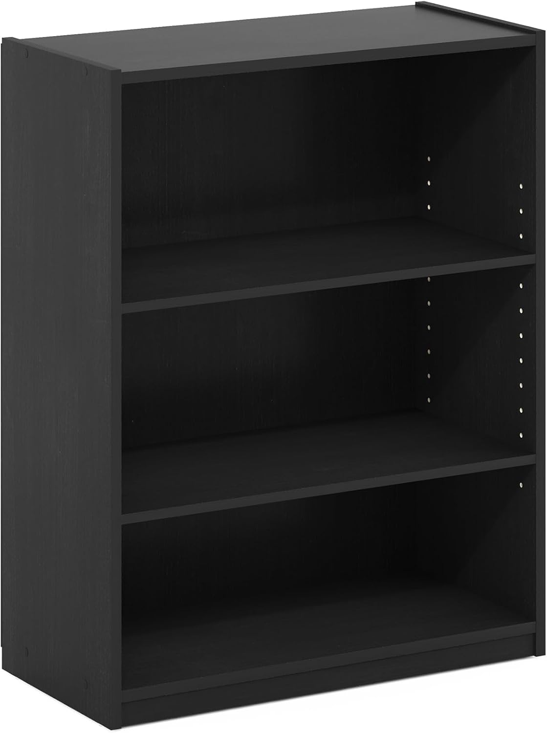 Furinno Jaya Book Shelf, 3-Tier Bookshelf, Bookcase with Adjustable Shelves, 9.5 x 24.5 x 40.3, for Organization and Storage, for Living Room, Bedroom, Home Office, White