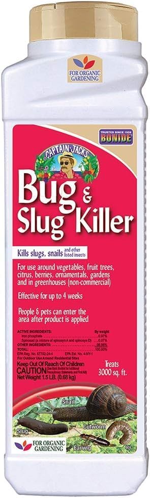 Bonide Captain Jack's Bug & Slug Killer Granules, 1.5 lb. | Ready-to-Use, Long Lasting Protection, For Organic Gardening