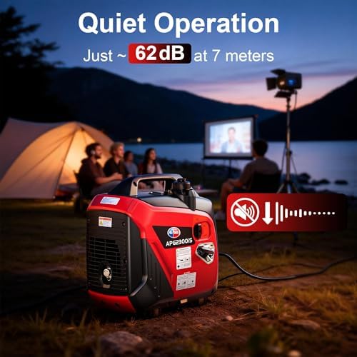 2000W Portable Inverter Generator for Home Use, Quiet Small Generator for Camping Outdoor, EPA Power Station with Fuel Shut Off and CO Minder