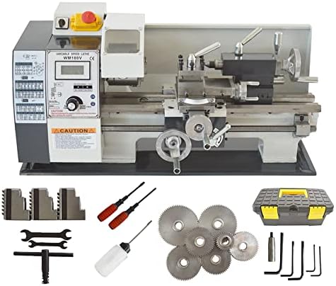 TECHTONGDA Metal Lathe Mini Precision Bench Lathe Inch Thread 600W Brushless Motor DIY Turning Machine DIY Mini Lathe