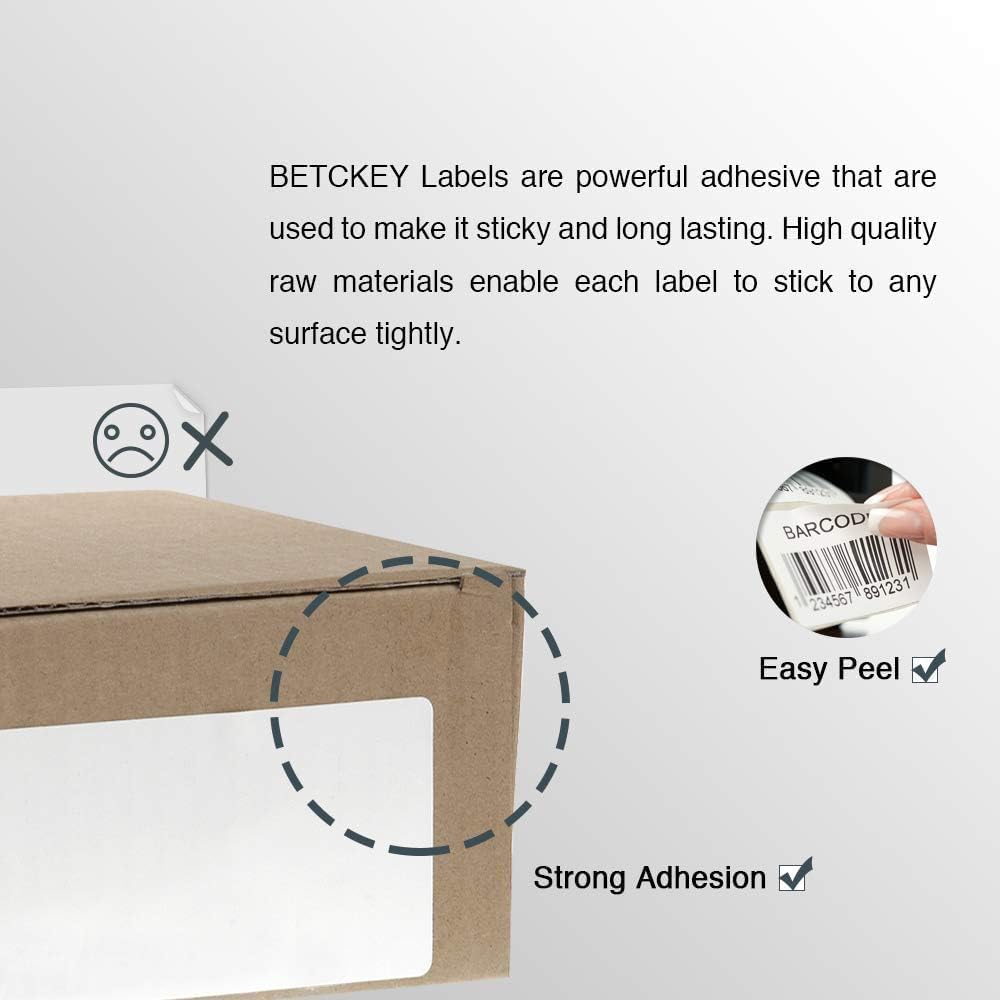 BETCKEY - Compatible DYMO 30334 (2-1/4" x 1-1/4") Multipurpose Barcode Labels, Perforated, Compatible with DYMO Labelwriter 450, 4XL, NOT FIT 550 & 5XL [10 Rolls/10000 Labels]