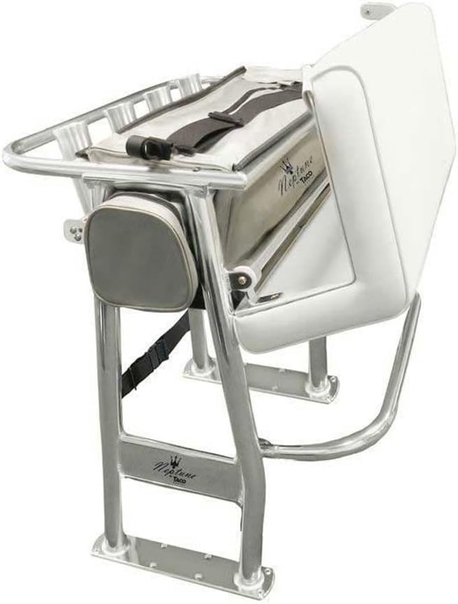 TACO Marine Taco Metals Marine Neptune II Leaning Post with Soft Pack Storage, 33-1/4 x 35 x 26-Inch | Measures 33-1/4 x 35 x 26 in, nautical style