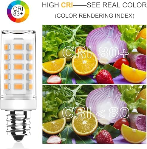 KLG E12 LED Bulb, Mini Candelabra Base, 4W (40W Equivalent), 5000K Daylight White Non-Dimmable, T3/T4 Small Bulb for Ceiling Fans and Chandeliers