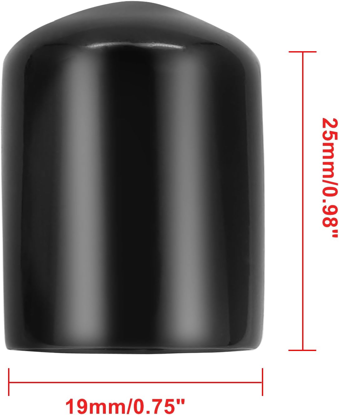 Bonsicoky 12Pcs Round Rubber End Caps 5/8" (16mm) ID, Black