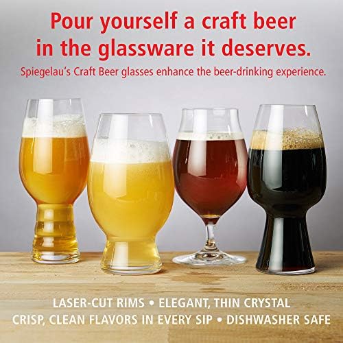 Spiegelau Barrel Aged Tulip Beer Glasses, Stylish Crystal Drinking Glasses for Craft Beers, Stouts, Belgian Ales, Sours, Cocktails, Gifts for Men, Bachelor Party, Elegant Glassware, 17.7 oz, Set of 2