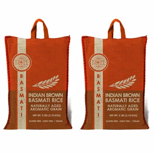 Pride Of India - Extra Long Indian Premium White Basmati Rice, 10 Pound (4.54 Kilo) Reclosable Bag - Naturally Aromatic, Aged, Flavorful, Slender, Non Sticky Grains - Great Value for Money