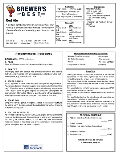 Red Ale Homebrew Beer Ingredient Kit by Brewer's Best