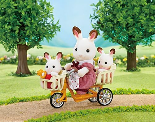 Sylvanian Families furniture three people riding bicycle