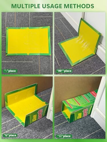 8 Pack Large Sticky Mouse Traps 12.6 x 8.5‘’ (unfolded), Super Strong Adhesive Glue Boards for Mice & Rats