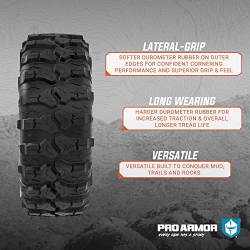 Pro Armor T290914DT Dual Threat Tire Front 29x9x14 10-Ply Mud Trail Off Road All Terrain, Black
