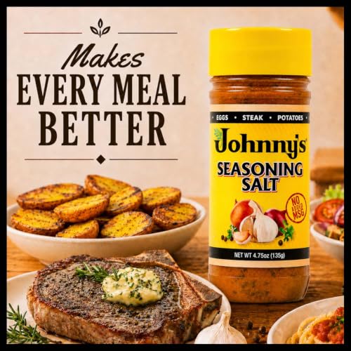 Johnny's - Seasoning Salt - 4.75 oz | Classic All-Purpose Seasoning, Great For Meats, Vegetables, Fries, Soups, Grilling, Roasting & Everyday Cooking