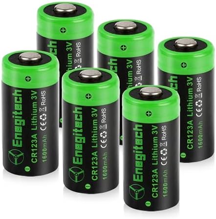 Enegitech CR123A 3V Lithium Battery, 123 3 Volt Lithium Battery