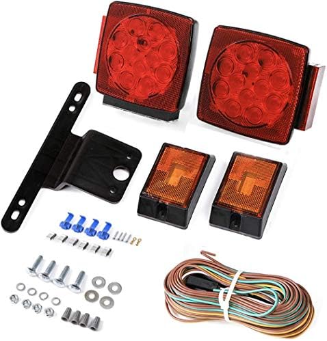 MAXXHAUL 50343 12V LED Submersible Left and Right Trailer Lights for Trailers Less than 80" Wide
