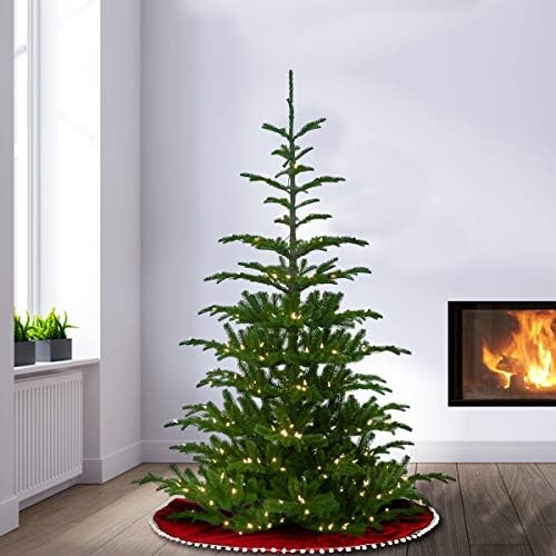 National Tree Company 'Feel Real' Pre-lit Artificial Christmas Tree | Includes Pre-strung White Lights and Stand | Norwegian Spruce - 7.5 ft | 750 Clear Lights, 1,325 Tips, Includes Stand, Artificial, Green