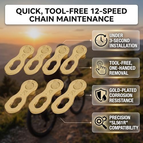 RiToEasysports 4Pair Chain Connector,Steel 12 Speed Chain Missing Link Connector Parts Cycling Accessory for Mountain Bike and Road Bike Chain