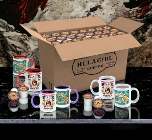 Hula Girl 100% Kona Coffee, Single Serve for Keurig K-Cup Brewers, Medium Roast, Works in the New K2