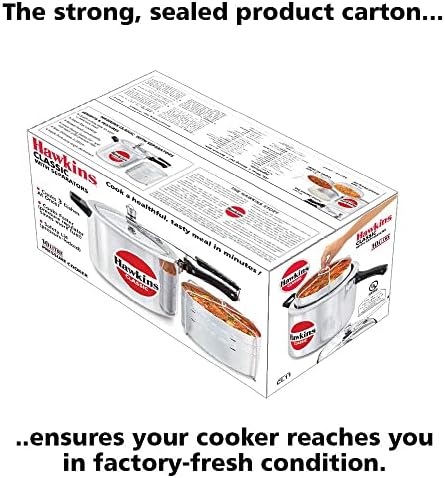 Hawkins 6.5 Litre Classic Pressure Cooker with Pots, Inner Lid Cooker with Separator Set, Silver (CL66)