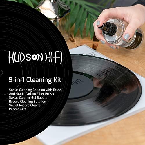 9-in-1 Vinyl Record Cleaning Kit – Anti-Static Cleaner, Carbon Fiber & Velvet Brushes, Stylus Gel, Microfiber Cloth