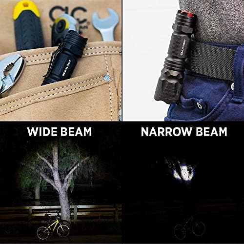 GearLight M3 Mini LED Flashlight - 2 Bright, Small Tactical Flashlights with High Lumens and Pocket Clip for Camping