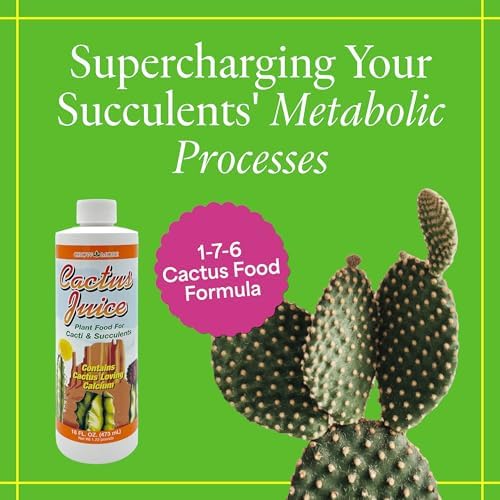 Grow More Cactus Juice (1-7-6) - 16oz of Succulent Fertilizer - Cactus Food for Growth & Root Development - Calcium-Rich Fertilizer for Succulents