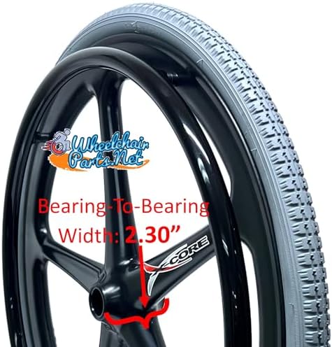 Set of 2 X-CORE Rear Wheelchair-WHELS 24" X1 3/8" (540) Black Color with Everyday Street Tires & Push Rims