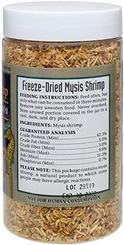 San Francisco Bay Brand Freeze-Dried Mysis Shrimp - Premium Fish Food for Live Fish, Shrimp Food
