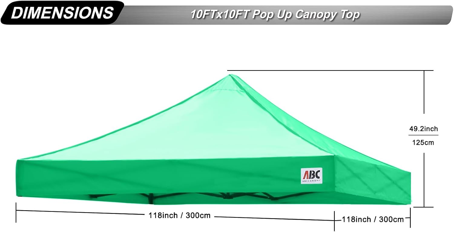 ABCCANOPY Replacement Canopy Top for Pop Up Canopy Tent 10x10 White