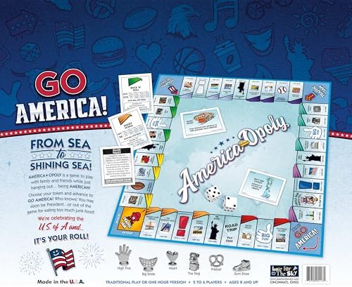 Late for the Sky America-Opoly Family Board Game – USA Travel Property Trading, 2–6 Players, Ages 8+, Party Strategy Game for Kids and Adults