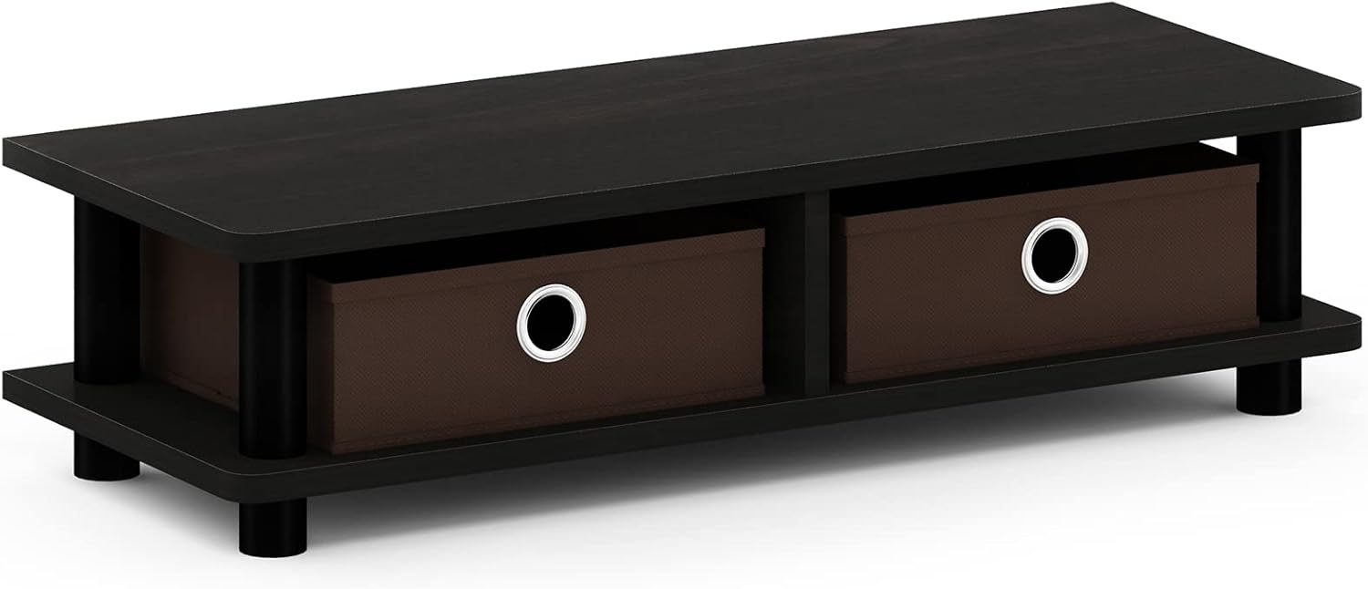 FURINNO Turn-N-Tube Monitor Stand, French Oak Grey/Black