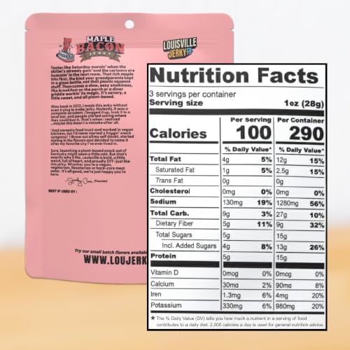 Louisville Jerky Co. Traditional Vegan Jerky Pack, 3 oz, 5-Pack | Plant Based, High Protein Snack, Vegetarian Friendly, BBQ, Buffalo, Maple Bacon, Pepperoni Pizza, Black Pepper