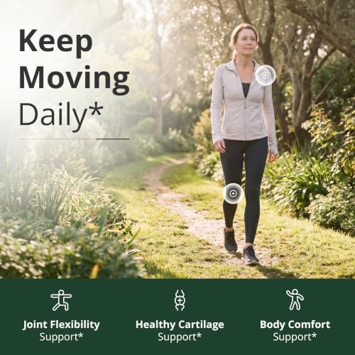 Joint Support Supplement with Glucosamine Sulfate, Hyaluronic Acid, Boswellia & MSM – Supports Joint Health, Mobility & Bone Strength – for Daily Use – FSA Eligible 60 Capsules