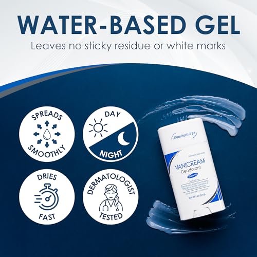 Vanicream Aluminum-Free Gel Deodorant, 2 Oz, Formulated without Common Irritants for Sensitive Skin, Water-Based Gel, Helps Reduce Odor, Unscented