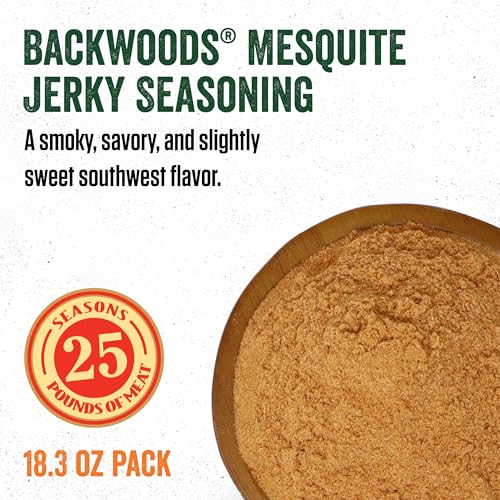 LEM Products Backwoods Mesquite Jerky Seasoning, Ideal for Wild Game and Domestic Meat, Seasons Up to 25 Pounds of Meat