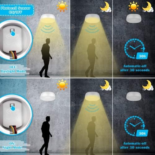 Battery Powered LED Ceiling Light Wireless Motion Sensor Light 300 Lumens 5W for Indoor Outdoor, Closet, Pantry, Stair, Garage, Basement