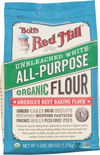 Bob's Red Mill, Flour Unbleached White All Purpose Organic, 80 Ounce