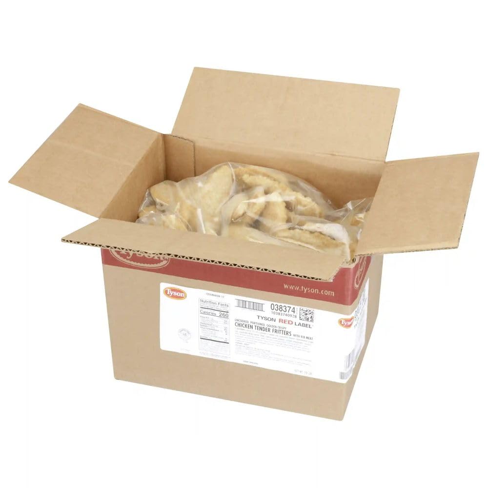 Tyson Red Label Select Cut Golden Crispy Uncooked Breaded Chicken Breast Tenderloin, 5 Pound -- 2 per case.