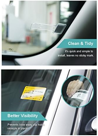 Car Windshield Parking Tickets Holder Transparent Auto Accessories Clip 2PCS