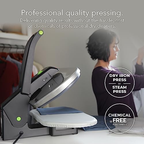 Steamfast SF-680 Digital Steam Press with Multiple Fabric Settings and Steam Burst Function, Stainless/Black | Digital Steam Press, 5 Fabric Settings