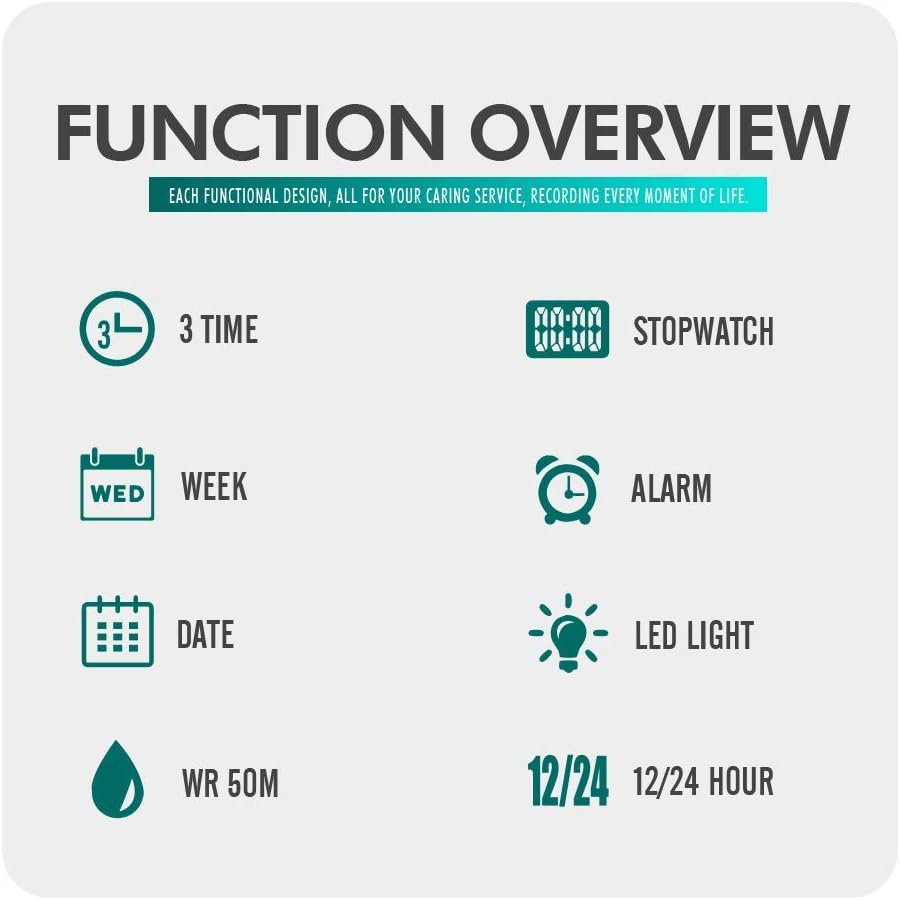 FANMIS Men's Analog Digital Sport Watch Military Dual Display 50M LED Watch | Men's Dual Display Sports Watches With Led Backlight Alarm Stopwatch 12/24h Time Outdoor Running Swimming
