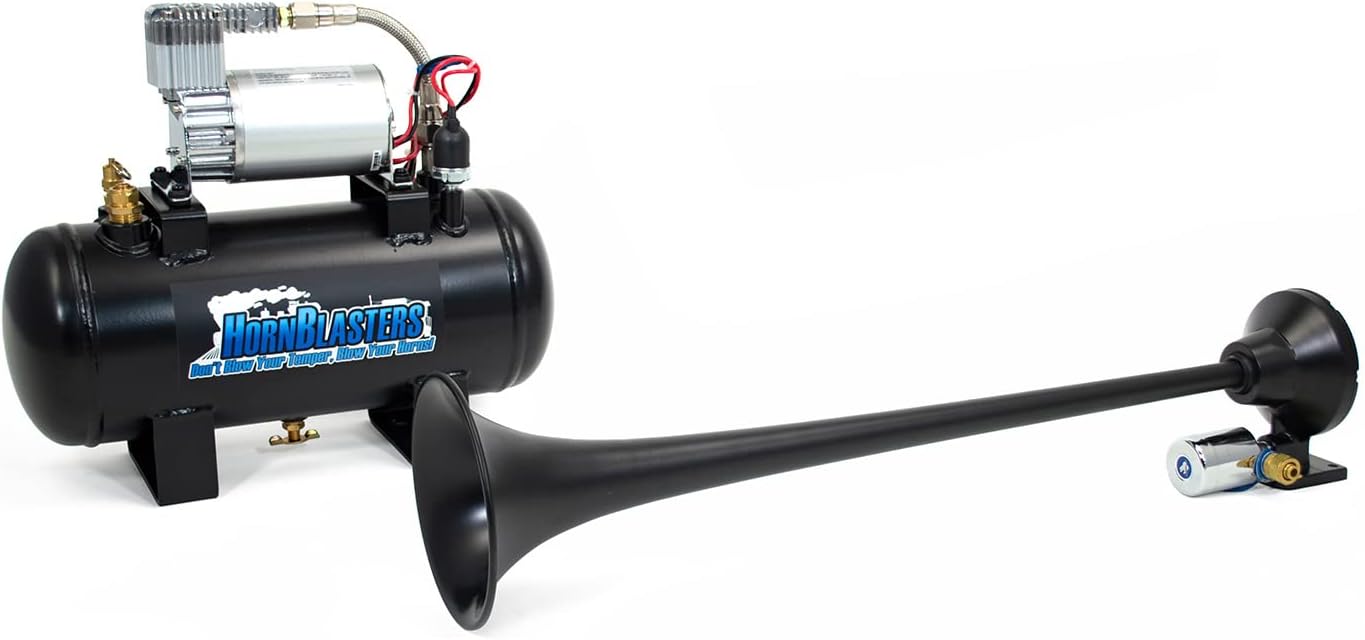 HornBlasters Safety Horn 1.5 Gallon 150PSI Air Horn Kit - All-In-One Air System - Easy Install - Super Efficient