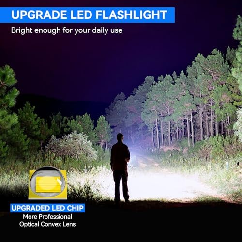 LETMY Tactical Flashlight S2000-2 Pack Bright Military Grade LED Flashlights High Lumens - Portable Handheld Flash Light, 5 Modes Zoomable Waterproof Flashlights for Home Emergency Camping Outdoor