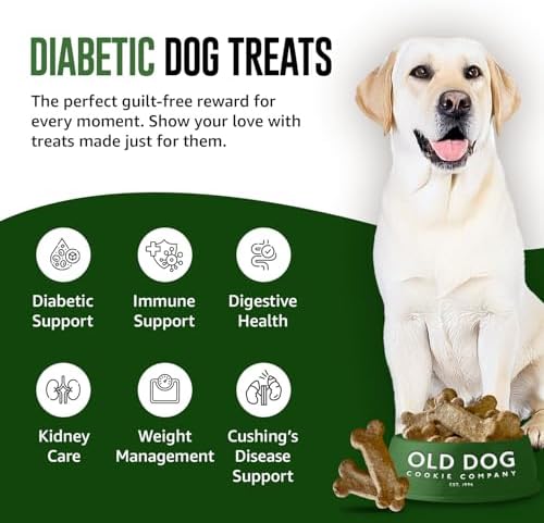 Old Dog Cookie Company All Natural Diabetic Dog Treats – Vet Approved Dog Snacks | Best Healthy Chews for Dogs, Top Treat for Dogs | Low Glycemic