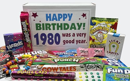 1980 Retro Candy Box, 80s Assortment 46th Birthday Gift for Men & Women