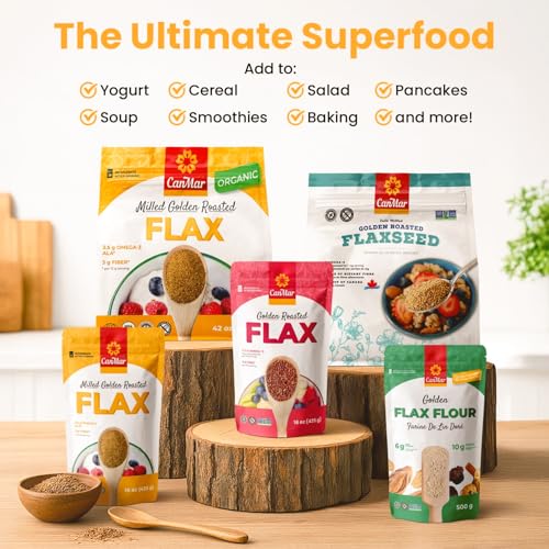 Ground Flaxseed 42 oz, Cold Milled Golden Roasted Flaxseed Meal Powder | Roasted, Non-GMO, gluten free, vegan, omega-3 ALA, fiber, linseed, linaza molida, smoothies and baking