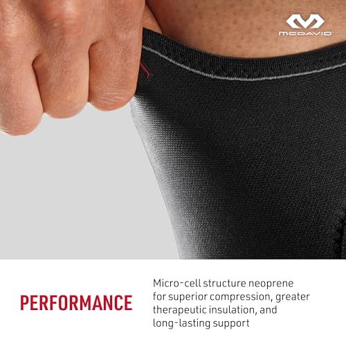 McDavid 402 Knee Support With Open Patella, Black, Large